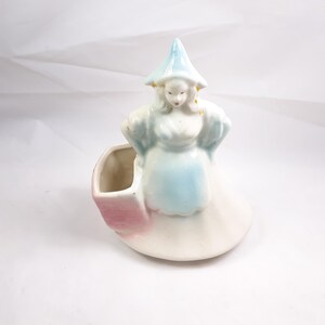 Vintage Ceramic Dutch Girl Planter Figurine