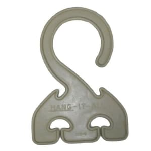 May include: A beige plastic hanger with the text "HANG-IT-ALL" and the number "313-99" printed on it. The hanger has a large hook at the top and three smaller hooks on the bottom.