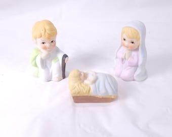 Nobel Hall 3 Piece Nativity Mary Joseph and Baby Jesus Christmas Decor Ceramic