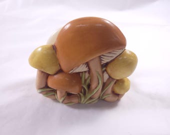 Vintage 1970s Ceramic Mushroom Napkin Holder