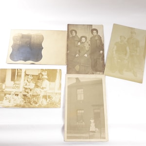Faded Real Photo Vintage Postcard Lot of 5