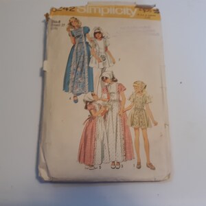 Simplicity 6242 Girls Child Dress 2 Lengths Size 8 Breast 27 Pattern Cut