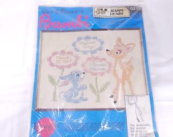 Paragon Needle Kit Walt Disney's Bambi Birth Record 13"x16" Cross Stitch