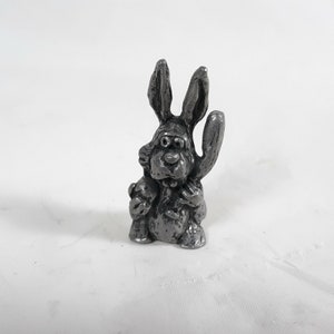 Pewter Rabbit Baseball Player Small Figurine