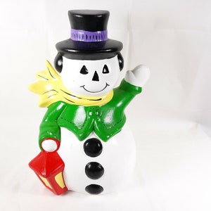 Snowman Vintage Creepy Face Ceramic Christmas Decor