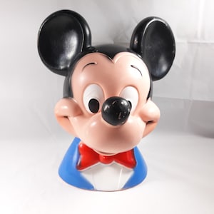 Mickey Mouse Bust Bank Vintage Walt Disney 10.5&quot; Tall