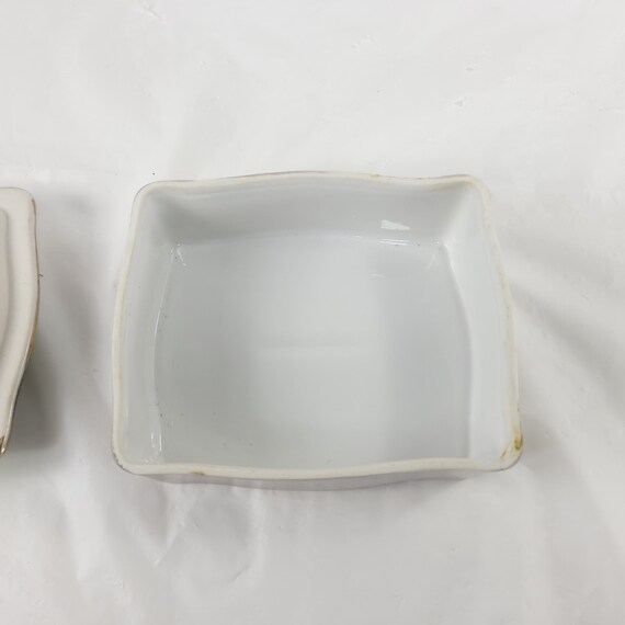 Vtg Shofu China Trinket Box Courting Scene Porcelain Vanity Jewelry Box Japan View 5