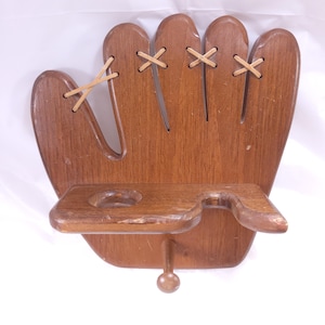 Wooden Baseball Softball Wall Rack Bat Ball Mitt Storage