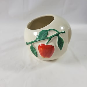 USA Pippin Apple Sugar Bowl 1940s Vintage Farmhouse Apple Kitchen Decor No Lid