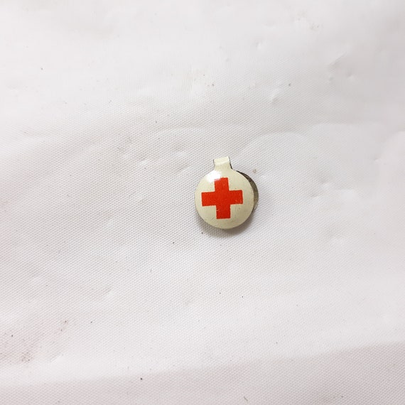 American Red Cross Tiny Fold Tab Button - image 1