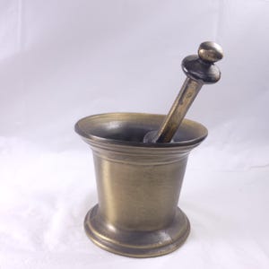 Cast Metal Vintage Mortar and Pestle Decor Piece