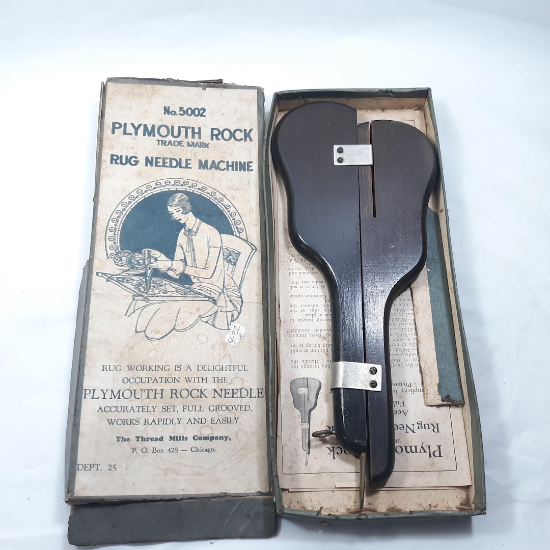 Vintage Primitive Latch Hook Tool for Rug Making With Box Plymouth Rock ...