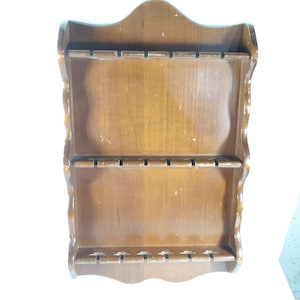 18 Spoon Holder Wooden Souvenir Spoon Rack FruitWood Cheery America WoodCroftery