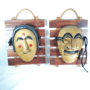 Korean Hahoe Masks Wall Hangings Asian Decor