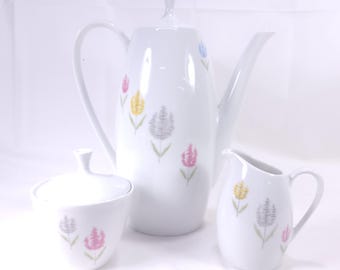 Vintage Arzberg Tulip Abstract Pattern MCM Coffeepot Tea Set Teapot Cream Sugar