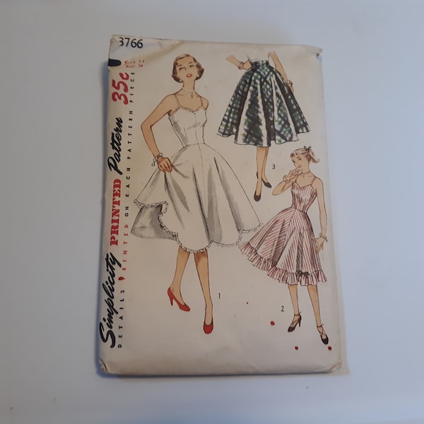 Simplicity 3766 Slip An Petticoat Jr Misses Pattern Cut