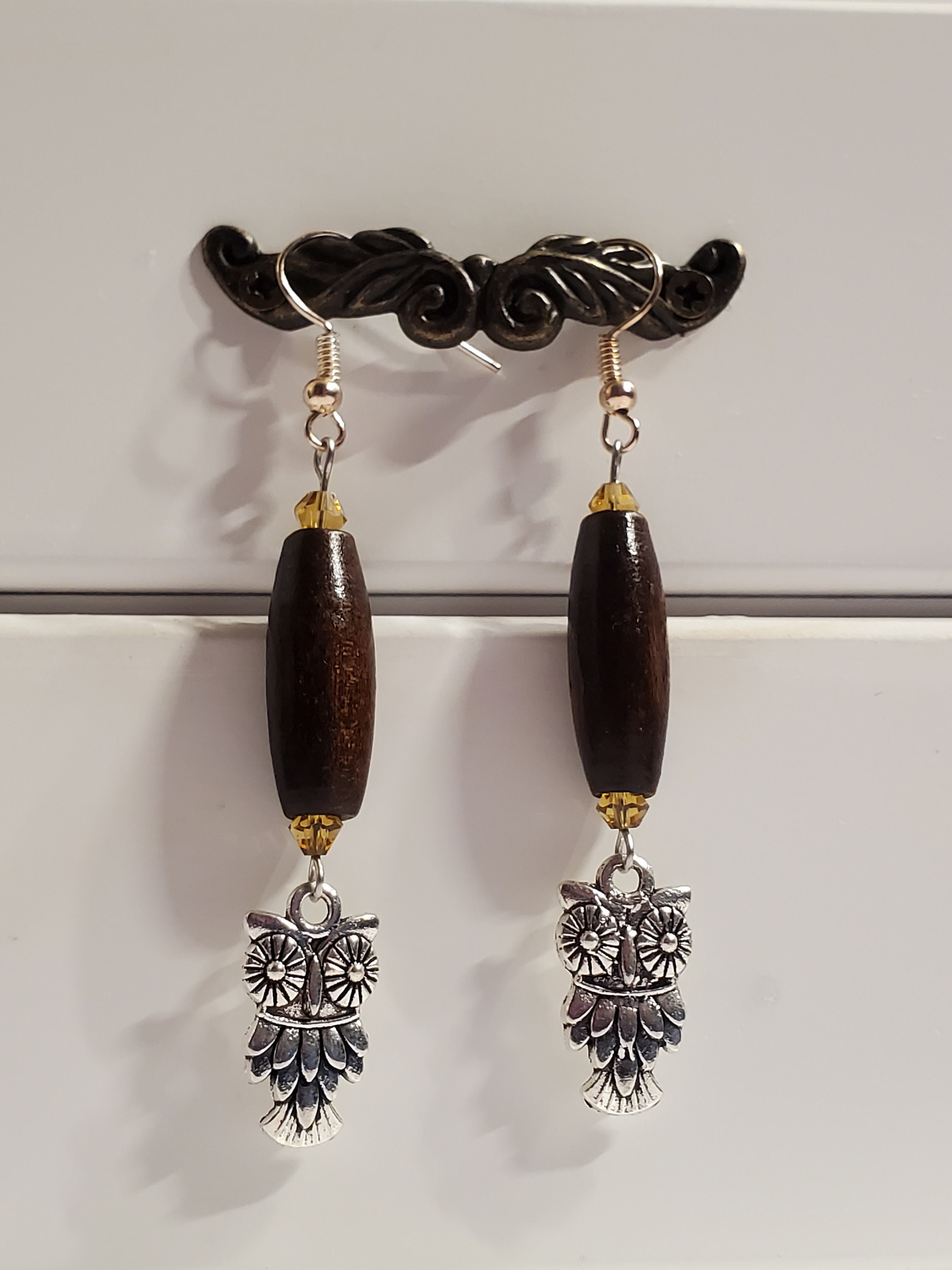 Handcrafted Dangling Owl Earrings