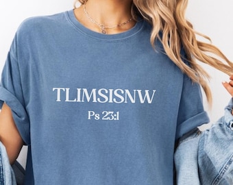 Camiseta cristiana Salmo 23:1 – Camiseta El Señor es mi pastor, Camiseta con temática religiosa, Camiseta con versículo bíblico, Regalo cristiano inspirador, TLIMSISNW