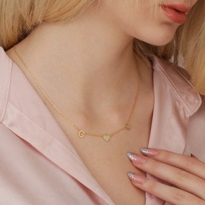 Personalized Sideways Initial Necklace, Custom Letter Necklace, Gold Any Initial Letter Necklace, Individualized Necklace, Christmas Gifts