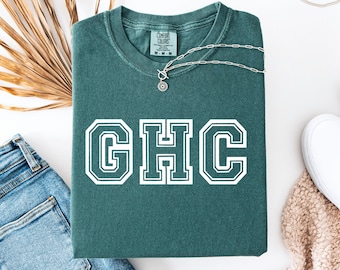 Camiseta suave estilo universitario con letras, camiseta gráfica minimalista estilo universitario, camiseta universitaria con letras, camiseta universitaria Comfort Colors, camiseta con el espíritu de la escuela