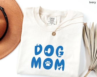 Comfort Colors® Dog Mom Shitr, Floral Dog Lover Shirt, Gift for Mom, Retro Dog Mom Shirt, Dog Lover Gift, Animal Lover Tee, Dog Person Shirt