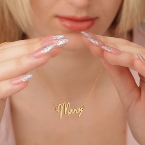 Custom Name Necklace, Gold  Personalized Jewelry, Customized Minimalist Jewelry for Her, Ideal Gift for Her, Christmas Gifts, Grandma Gift