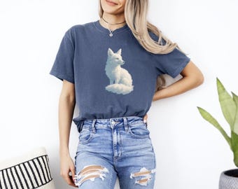White Fox Shirt, Arctic Fox Tee, Animal Lover Gift, Aesthetic Fox Shirt, Nature Wildlife T-Shirt, Minimalist Animal Tee, Cute Fox Graphic