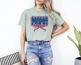 Trendy Mama Shirt – Coquette Bow Leopard Mama Tee – Aesthetic Mom Shirt – Cool Mom Gift – Mother’s Day Shirt – Stylish Mom Outfit