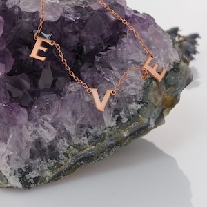 Three Letter Personalized Necklace, Custom Sideways Design, Perfect Keepsake or Christmas Gift, Wife Gifts Christmas, Grandma Gifts