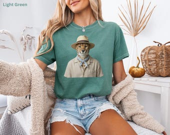 Funny Cheetah Shirt, Aesthetic Animal Tee, Cool Safari Animal T-Shirt, Anthropomorphic Animal Shirt, Unique Gift for Animal Lovers