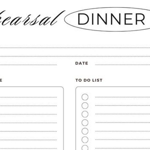 Wedding Rehearsal Dinner Planner