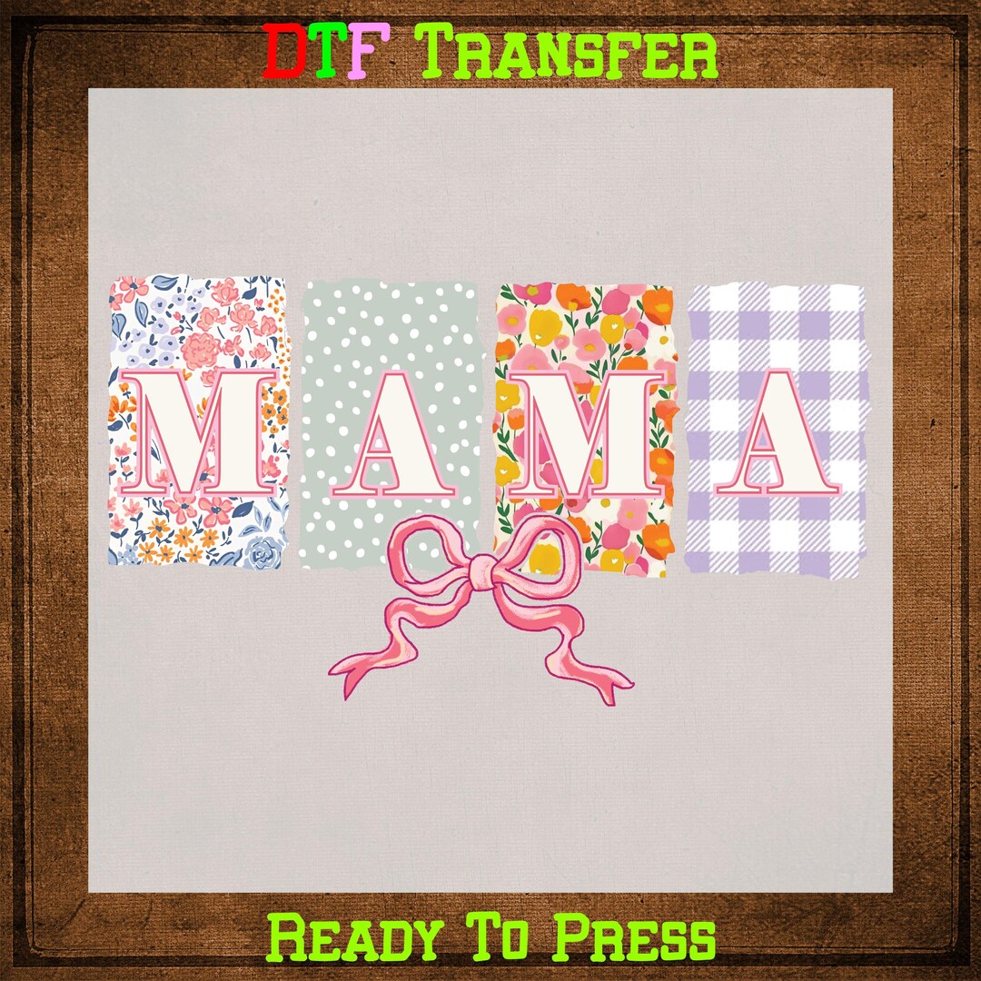 Mother's Day DTF Transfer Ready to Press, Retro Mama Flower UV DTF ...