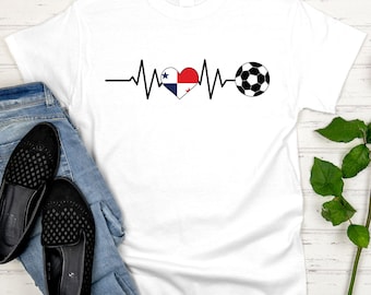 Panama Soccer Heart T Shirt, 2026 Football World Cup Fan Tees, Panamanian Flag Game Day Apparel, Soccer Lover Gifts, Los Canaleros Tops
