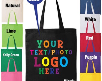 Custom Logo Tote Bags, Personalized Canvas Bag, Custom Text Tote Bag, Monogram Bag Custom Bags Design Business Swag Merch Event Swag