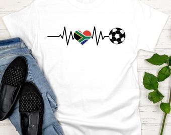 South Africa Soccer Heart T Shirt, 2026 Football World Cup Fan Tees, South African Flag Game Day Apparel, Soccer Lover Gifts, Bafana Bafana