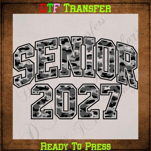 Senior 2027 DTF Transfer, Leopard Cow Print Varsity Graduation