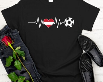 Austria Soccer Heart T Shirt, 2026 Football World Cup Fan Tees, Austrian Flag Game Day Apparel, Soccer Lover Gifts, Das Team Supporter Tops