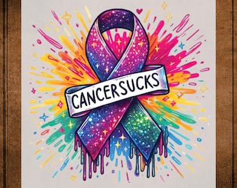 Cancer Sucks Heat Transfer for Shirts Ready To Press, Breast Cancer Awareness DTF Transfer, Cancer Awareness UV DTF Sticker