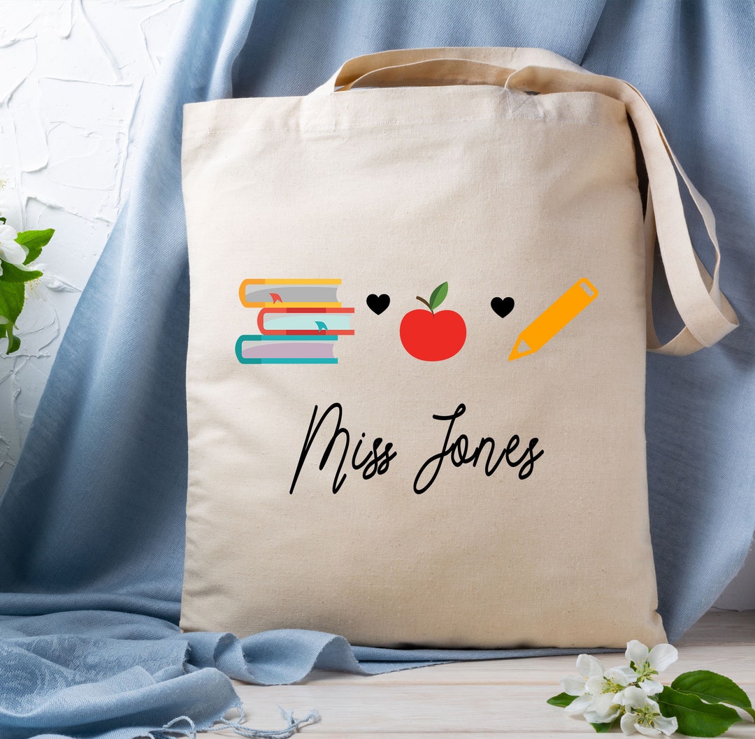 Personalized Teacher Tote Bag Custom Teacher Tote Bag, End of Year
