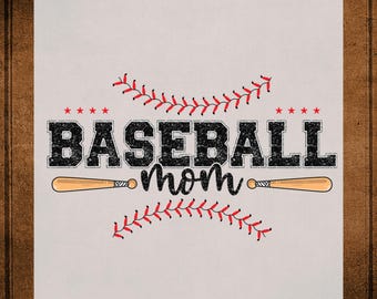 Baseball Mom DTF Transfer ready to Press: Retro Baseball Mom Heat Transfer for Shirts, Sports Moms