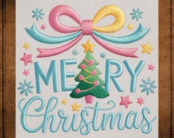 Faux Yarn Crochet Merry Christmas  DTF Transfer ready to Press Christmas Heat Transfer Faux Yarn Crochet Merry for Shirts