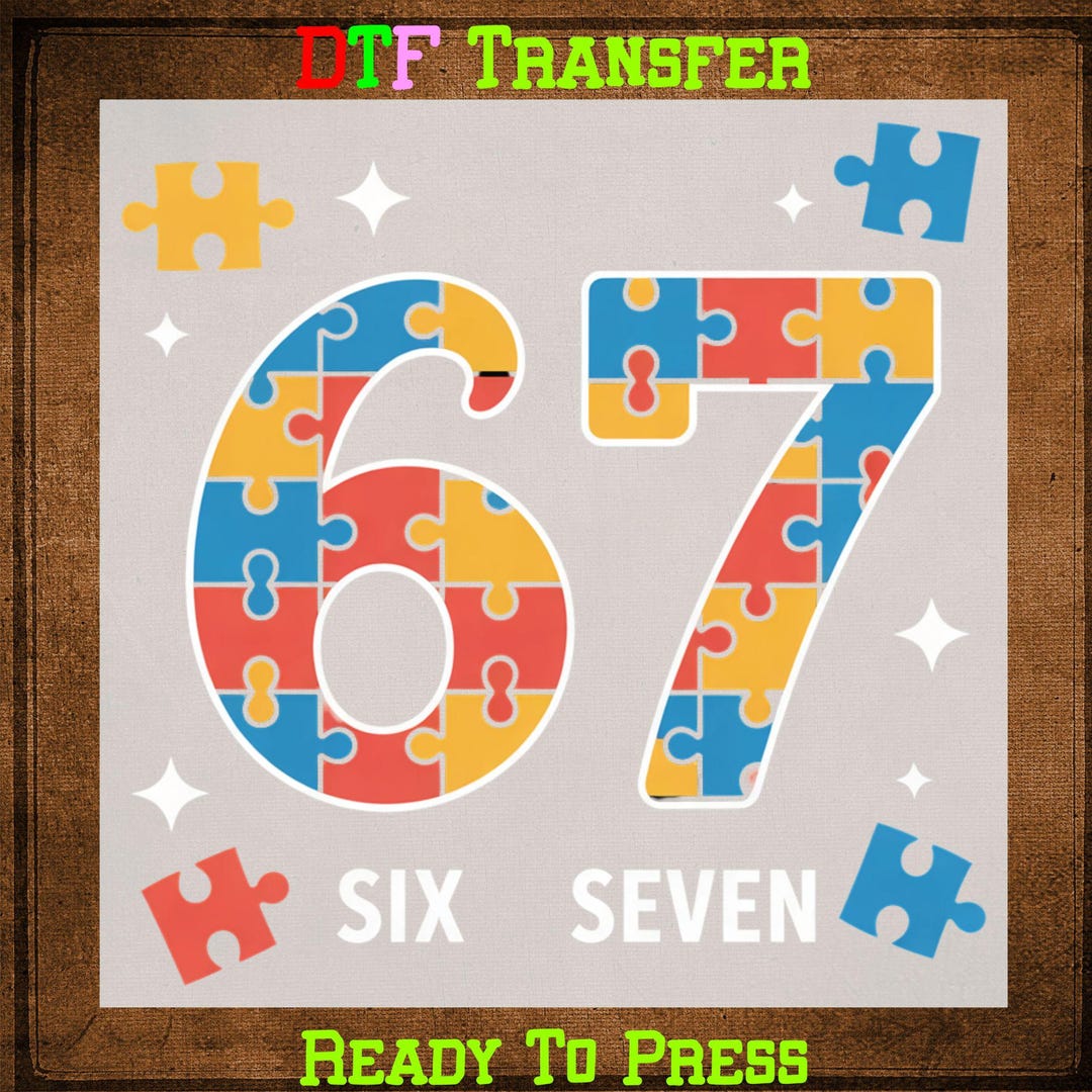 67 Autism Puzzle DTF Transfer Ready to Press Awareness Heat Transfer ...