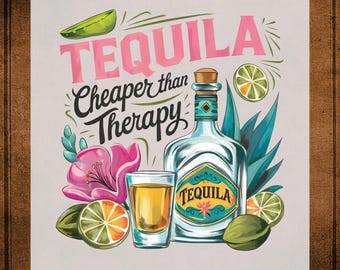 Transferencia DTF de tequila lista para imprimir, transferencia de calor divertida para camisetas, calcomanía UV de verano, transferencia de verano para planchar.