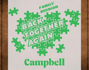 Family Reunion Puzzle Piece DTF Transfer Ready to Press, Customizable Family Reunion Iron On Transfer Shirts, Family Reunion Heat Transfers
