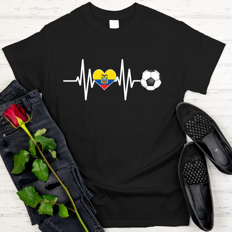 Ecuador Soccer Heart T Shirt, 2026 Football World Cup Fan Tees ...