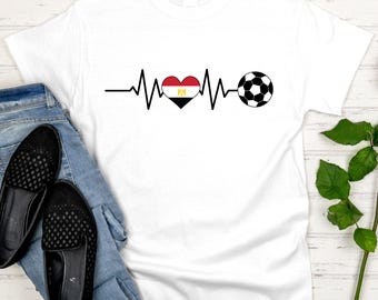 Egypt Soccer Heart T Shirt, 2026 Football World Cup Fan Tees, Egyptian Flag Game Day Apparel, Soccer Lover Gifts, The Pharaohs Support Tops