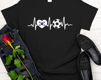 South Korea Soccer Heart T Shirt, 2026 Football World Cup Fan Tees, South Korean Flag Game Day Apparel, Taegeuk Warriors Support, Red Devils