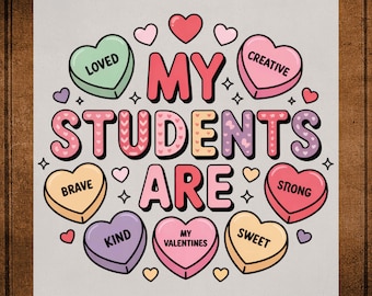 Teacher DTF Transfer ready to Press My Students Are Strong Brave Heat Transfer for Shirts Retro Bookworm UV Sticker