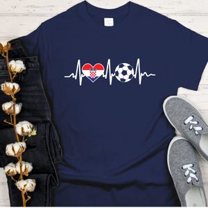 Croatia Soccer Heart T Shirt, 2026 Football World Cup Fan Tees, Croatian Flag Game Day Apparel, Soccer Lover Gifts, Kockasti Support Tops