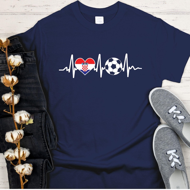 Croatia Soccer Heart T Shirt, 2026 Football World Cup Fan Tees, Croatian Flag Game Day Apparel, Soccer Lover Gifts, Kockasti Support Tops
